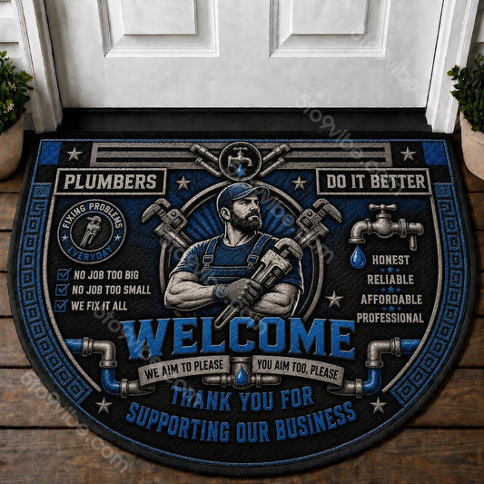 Plumber Welcome Mat – "Plumbers Do It Better" Professional Plumbing Service Doormat - 5to9vibe