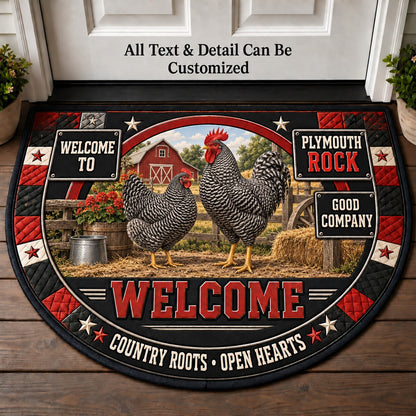 Plymouth Rock Personalized Half Round Mat | 5To9Vibe