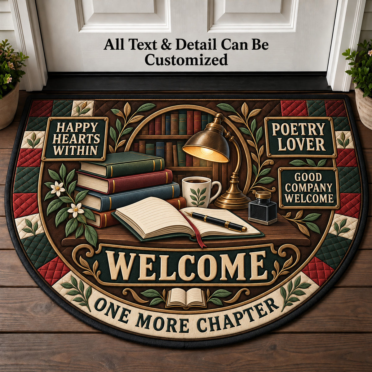 Poetry Lover Personalized Half Round Mat | 5To9Vibe