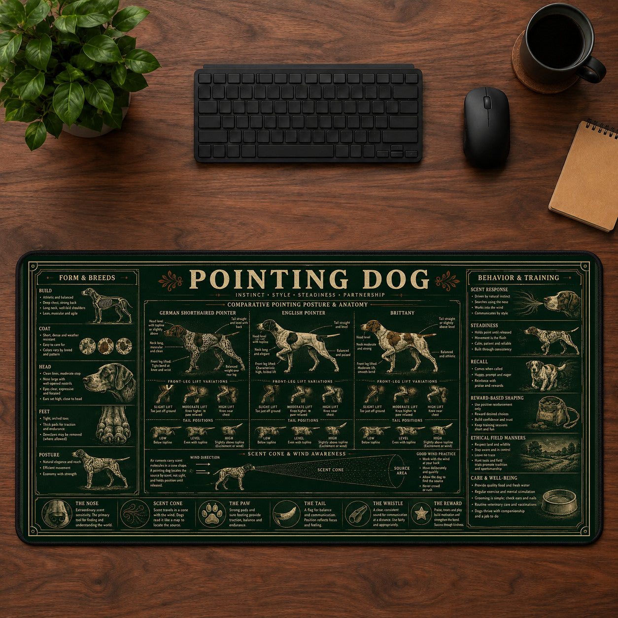 Pointing Dog Desk Mat Mouse Pad | 5To9Vibe