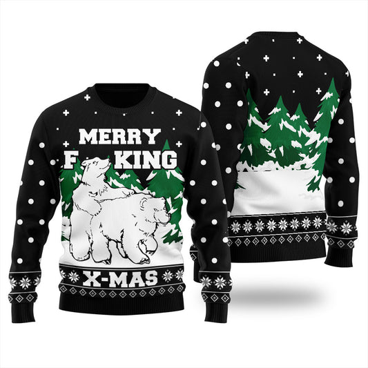 Naughty Polar Bear Christmas Sweater For Women