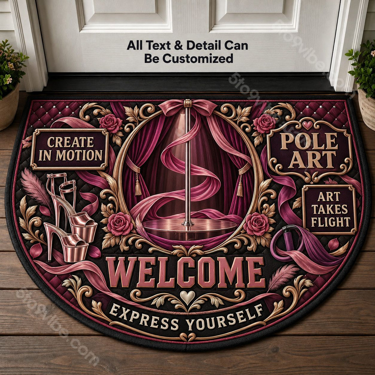 Pole Art Personalized Half Round Mat | 5To9Vibe