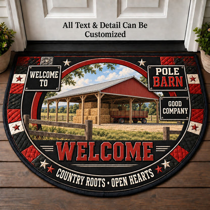 Pole Barn Personalized Half Round Mat | 5To9Vibe