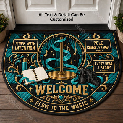 Pole Choreography Personalized Half Round Mat | 5To9Vibe