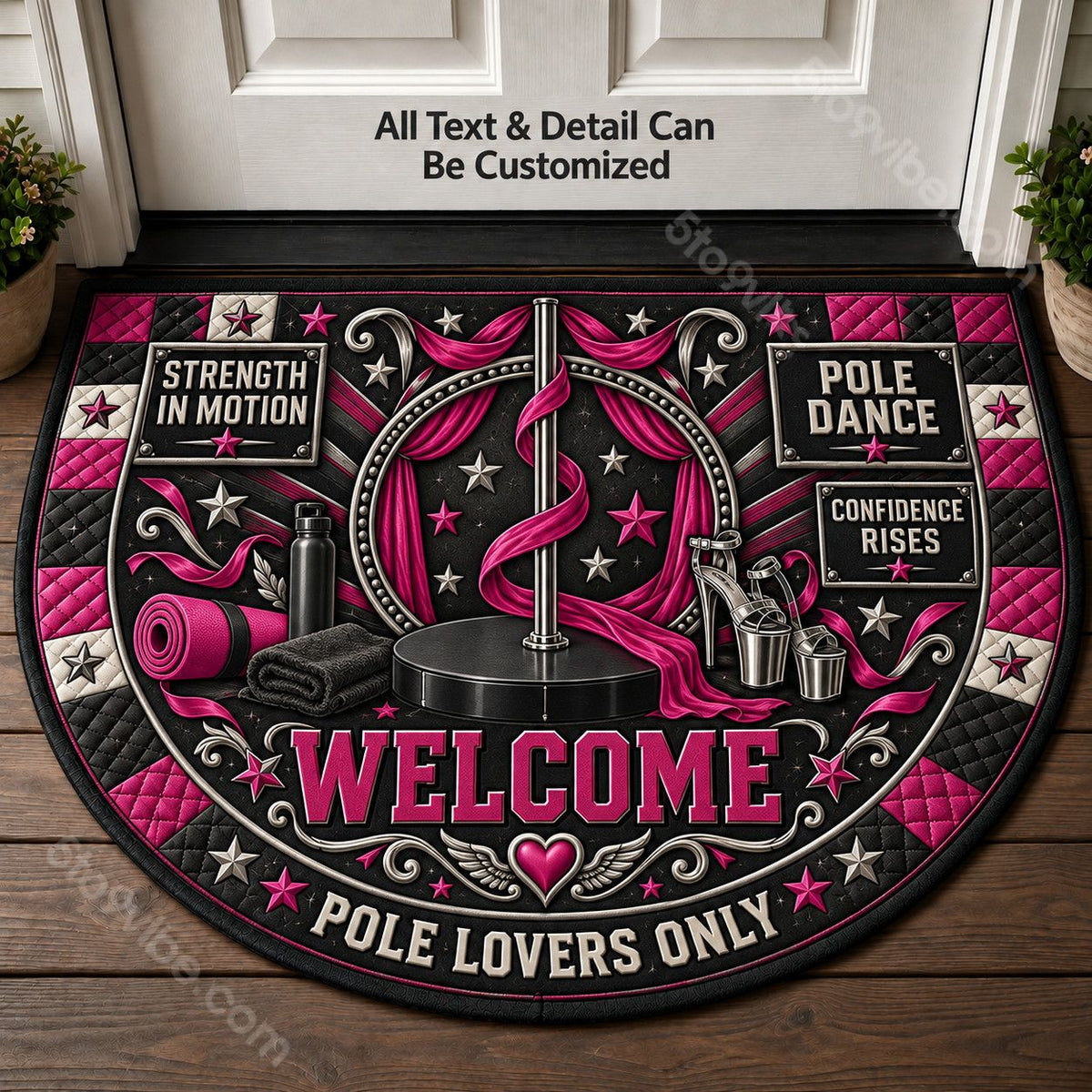 Pole Dance Personalized Half Round Mat | 5To9Vibe