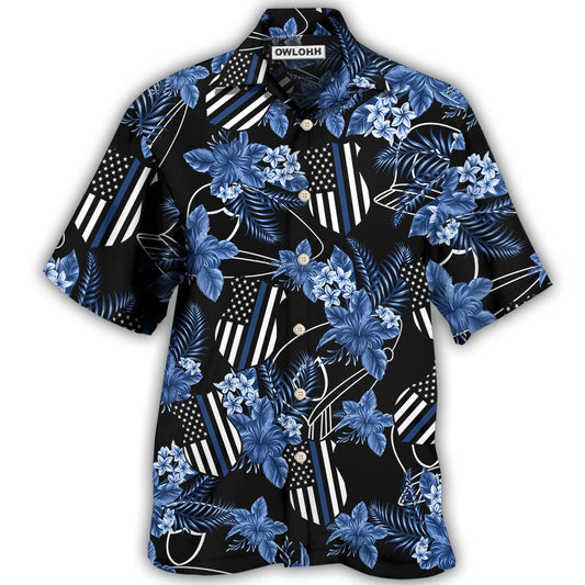 Hawaiian Shirt / Adults / S Police Blue Tropical Floral - Hawaiian Shirt 