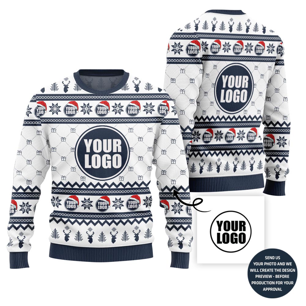 Polished Custom Logo Corporate Holiday Sweater