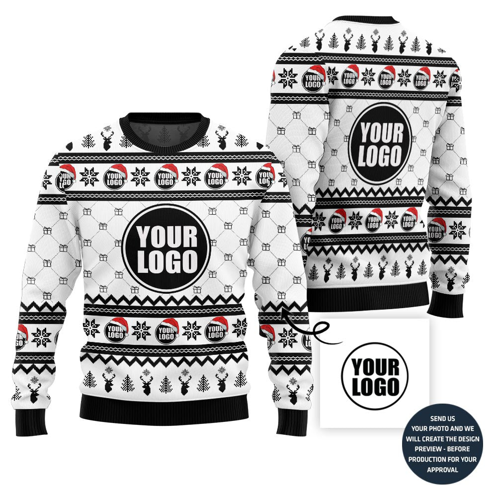 Polished Custom Logo Corporate Holiday Sweater