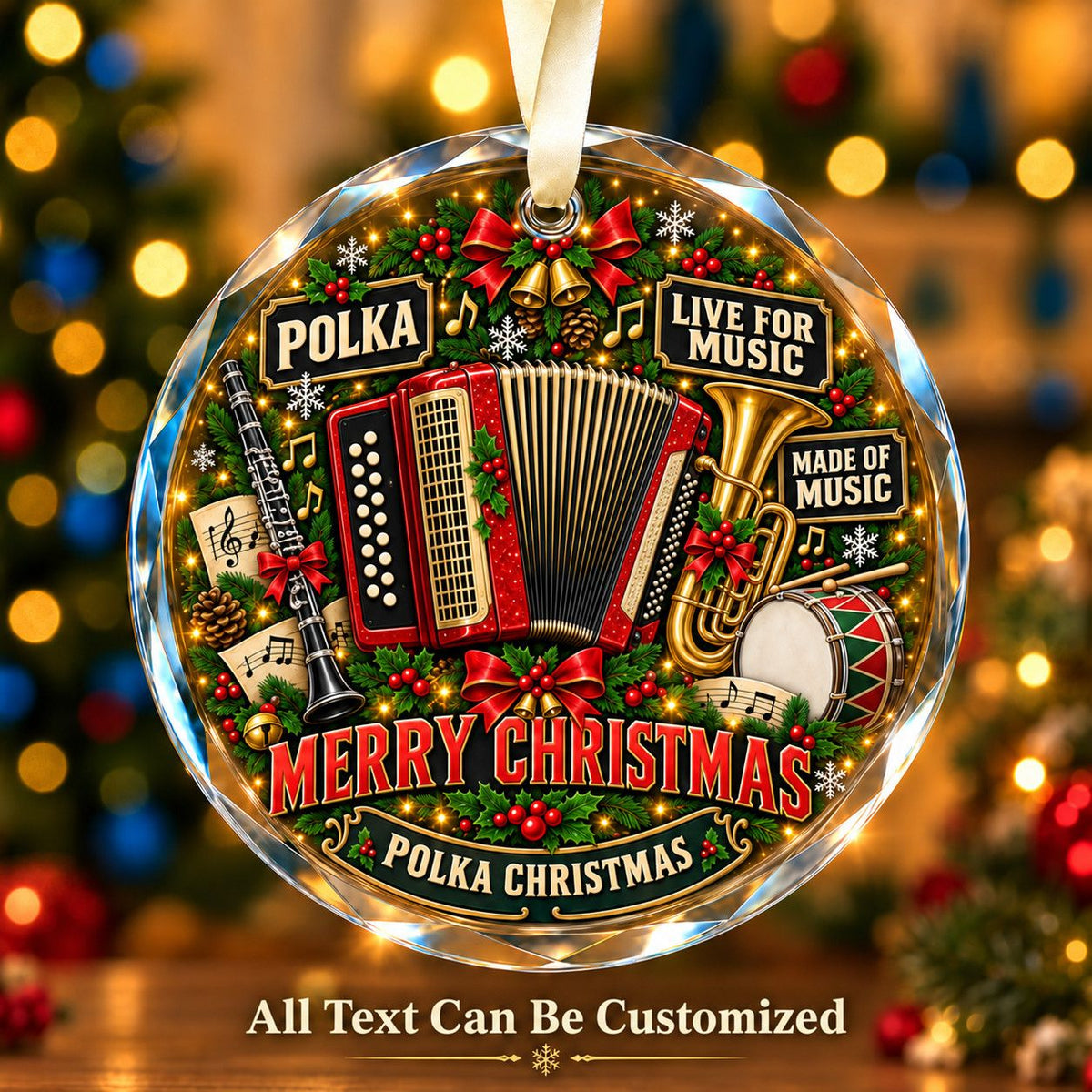 Polka Personalized Glass Ornament | 5To9Vibe