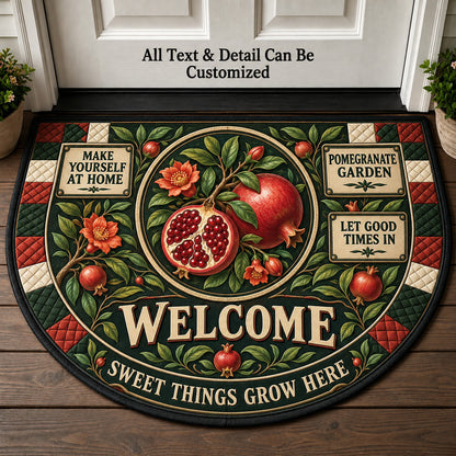 Pomegranate Garden Personalized Half Round Mat | 5To9Vibe