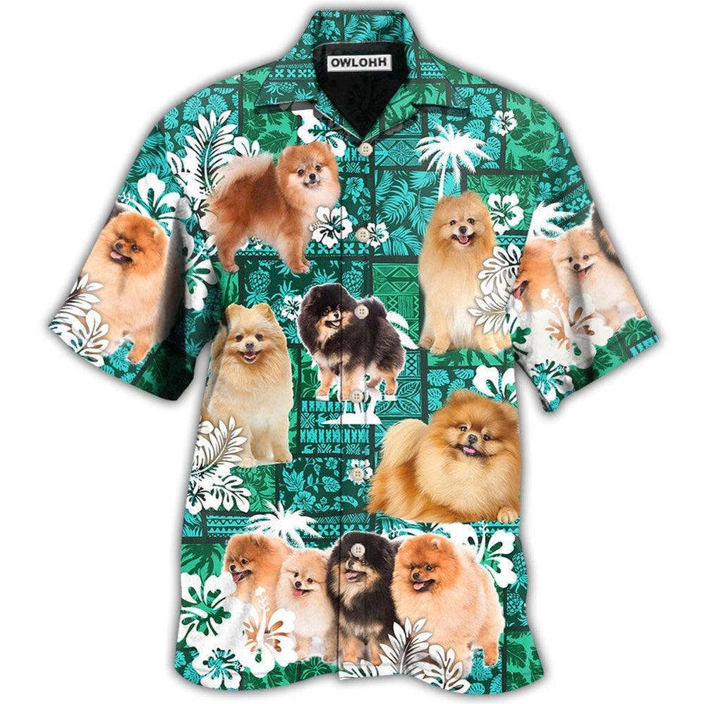 Hawaiian Shirt / Adults / S Pomeranian Green Tropical Dog Lover - Hawaiian Shirt 