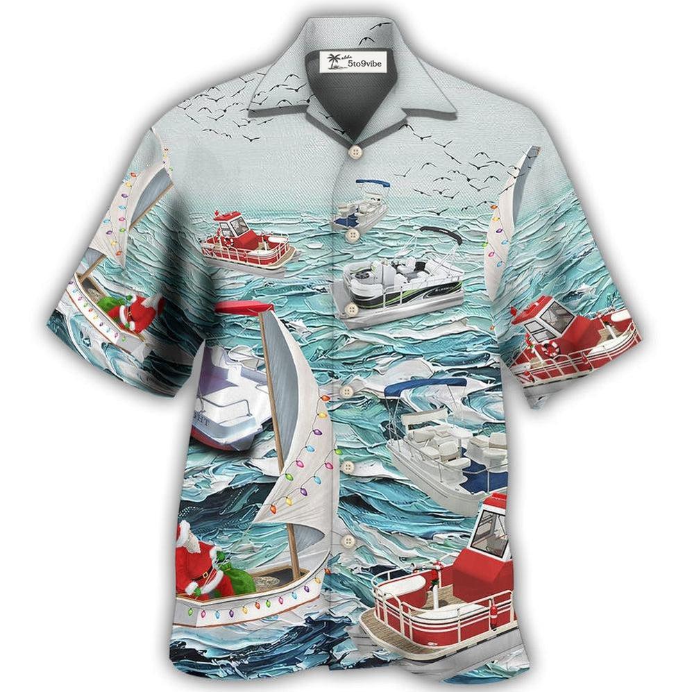 Hawaiian Shirt / Adults / S Pontoon Sailing To Christmas - Hawaiian Shirt 