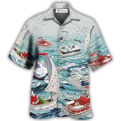 Hawaiian Shirt / Adults / S Pontoon Sailing To Christmas - Hawaiian Shirt 