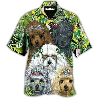 Hawaiian Shirt / Adults / S Poodle Dog Green Tropical - Hawaiian Shirt 