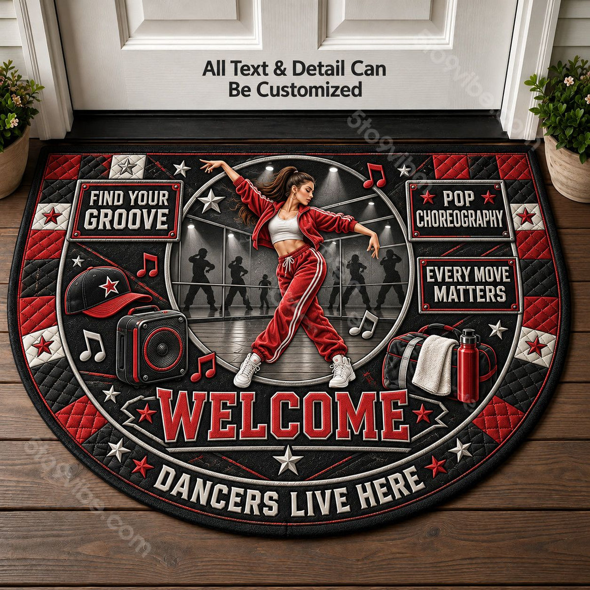 Pop Choreography Personalized Half Round Mat | 5To9Vibe