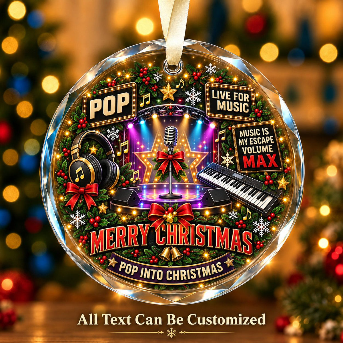 Pop Personalized Glass Ornament | 5To9Vibe
