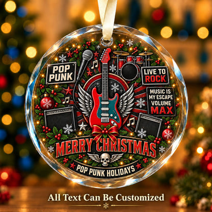 Pop Punk Personalized Glass Ornament | 5To9Vibe