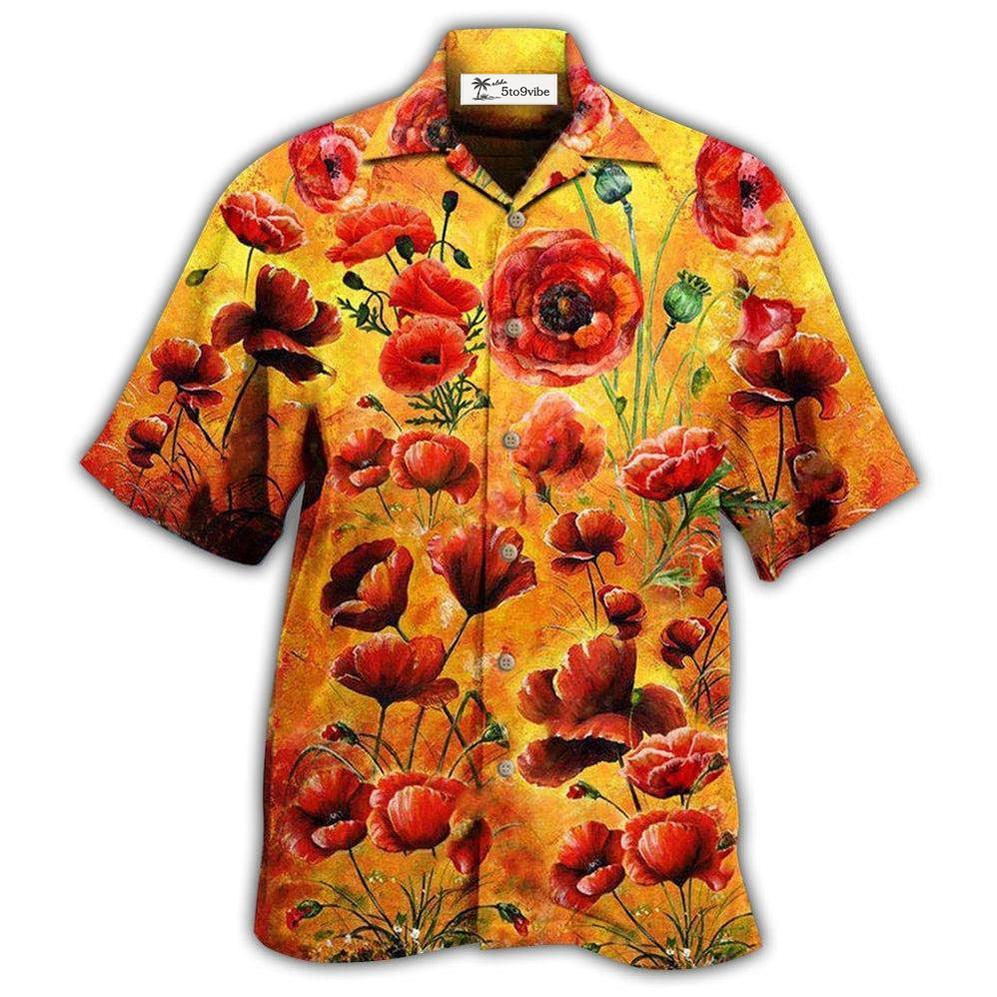 Hawaiian Shirt / Adults / S Poppy Flowers Lest We Forget - Hawaiian Shirt 