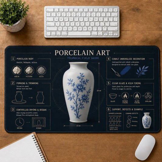 Porcelain Art Creative Reference Guide Desk Mat | 5To9Vibe