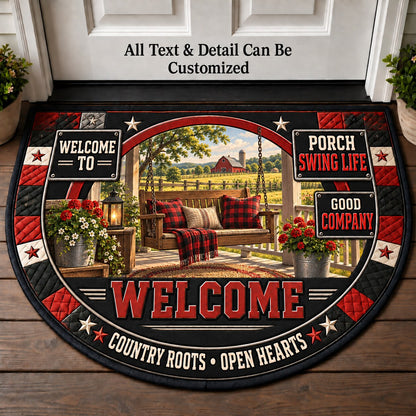 Porch Swing Life Personalized Half Round Mat | 5To9Vibe