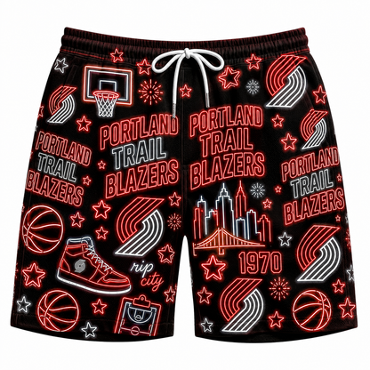 All Basketball Teams Neon Pattern Vibe Summer Party Button-Up Unisex Hawaiian Shirt For Men and Women