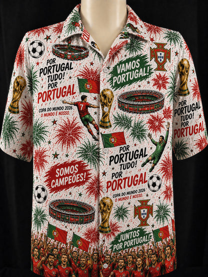 All Teams World Cup Champion Football Soccer Unisex Button-Up Hawaiian Shirt For Men & Women