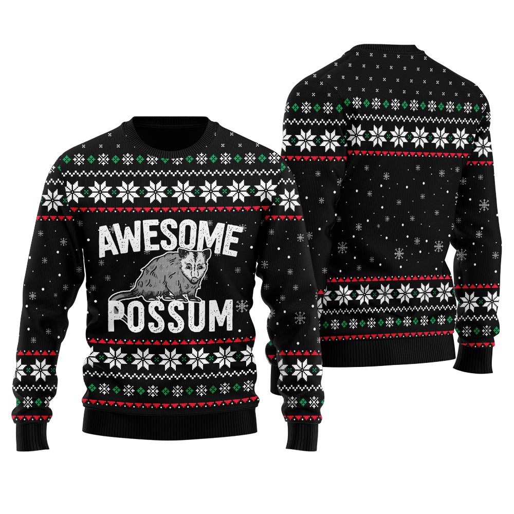 Possum Men's Ugly Christmas Sweater
