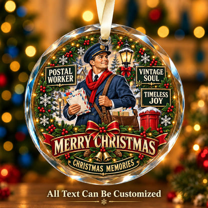 Postal Worker Personalized Glass Ornament | 5To9Vibe