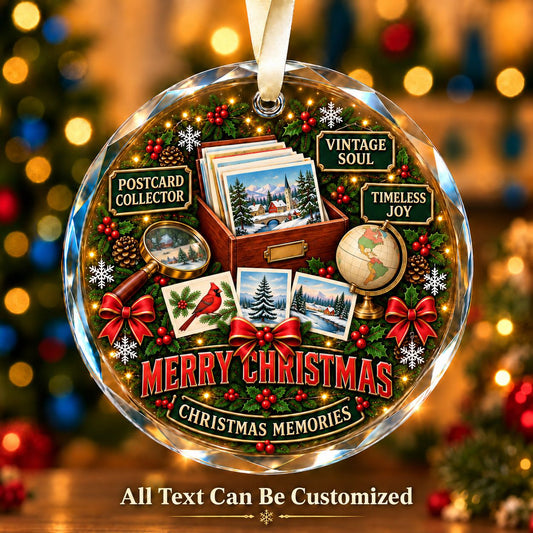 Postcard Collector Personalized Glass Ornament | 5To9Vibe