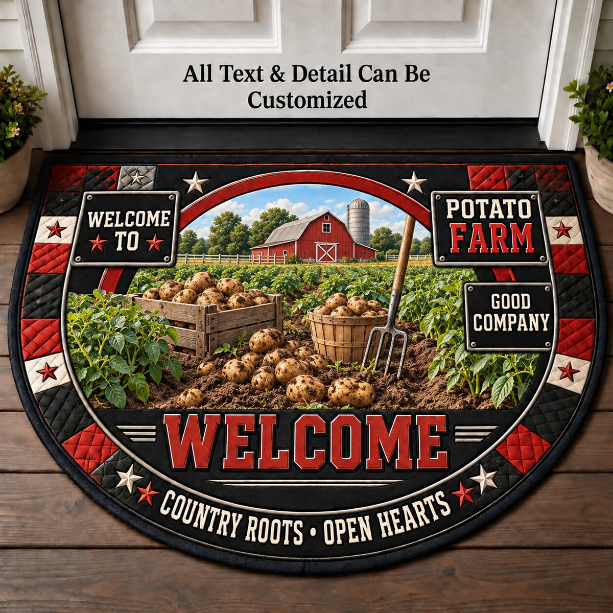 Potato Farm Personalized Half Round Mat | 5To9Vibe