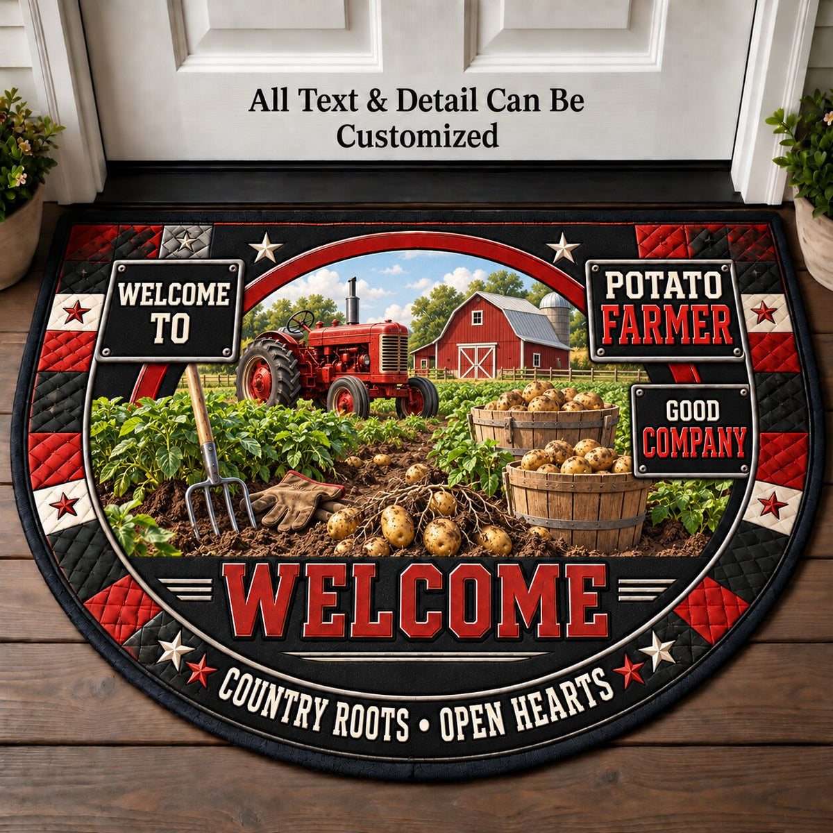 Potato Farmer Personalized Half Round Mat | 5To9Vibe
