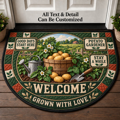 Potato Gardener Personalized Half Round Mat | 5To9Vibe