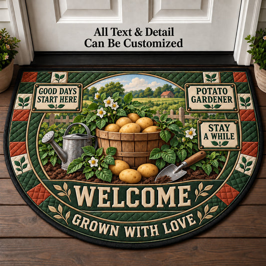 Potato Gardener Personalized Half Round Mat | 5To9Vibe