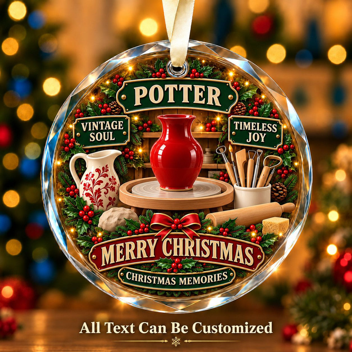 Potter Personalized Glass Ornament | 5To9Vibe