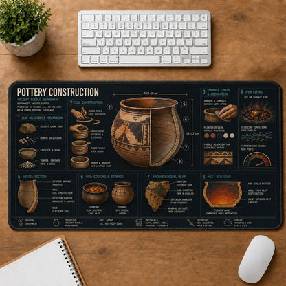 Pottery Construction Cultural Heritage Visual Guide Desk Mat | 5To9Vibe
