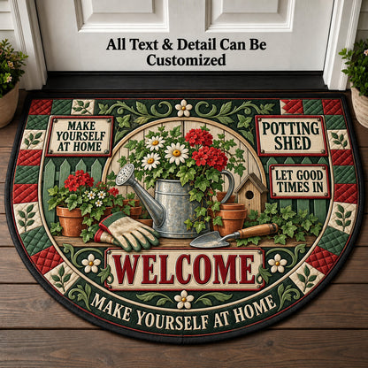 Potting Shed Personalized Half Round Mat | 5To9Vibe
