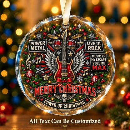 Power Metal Personalized Glass Ornament | 5To9Vibe