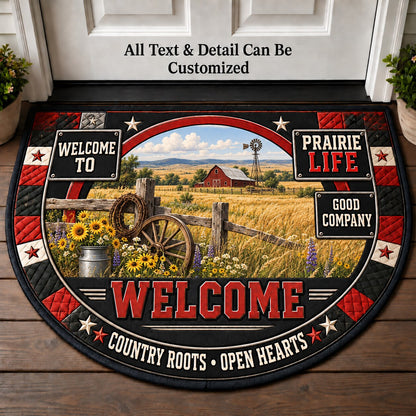 Prairie Life Personalized Half Round Mat | 5To9Vibe