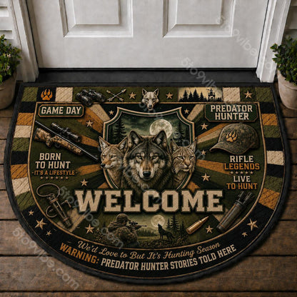 Predator Hunter Outdoor Adventures Quilted Print Premium Welcome Mat – Personalized Doormat
