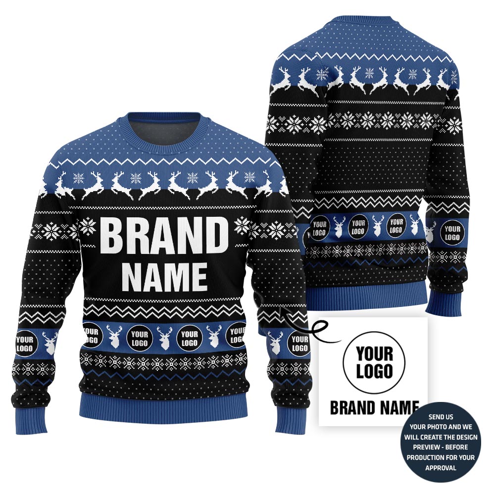 Premium Custom Brand Name And Logo Holiday Sweater