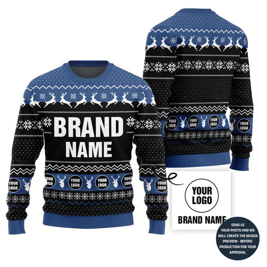 Premium Custom Brand Name And Logo Holiday Sweater
