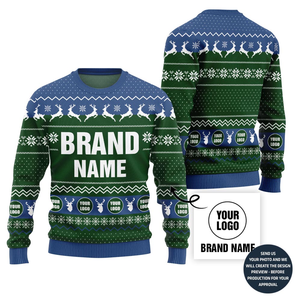 Premium Custom Brand Name And Logo Holiday Sweater