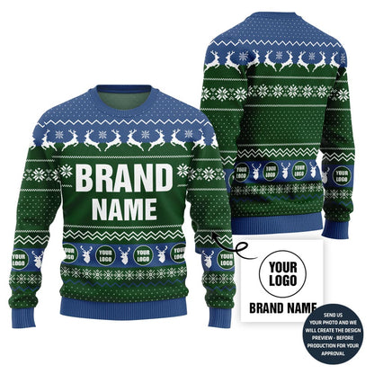 Premium Custom Brand Name And Logo Holiday Sweater