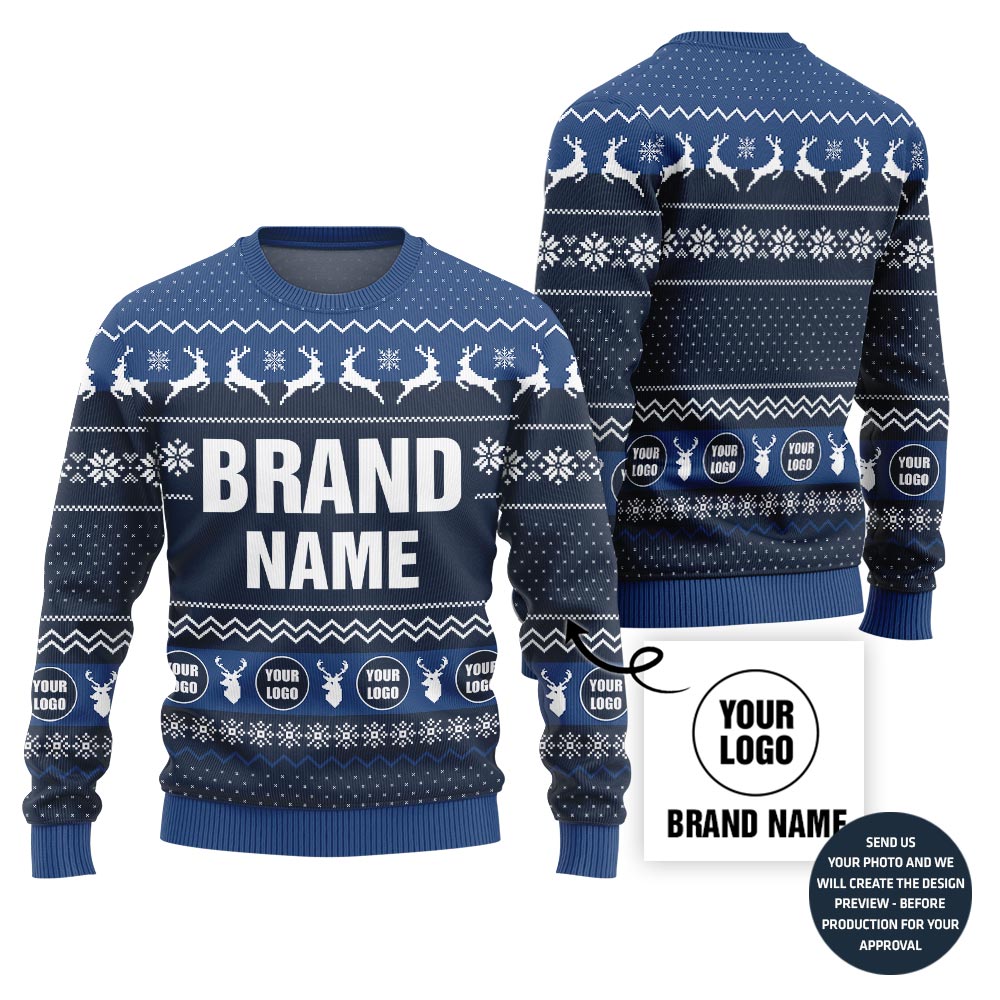 Premium Custom Brand Name And Logo Holiday Sweater