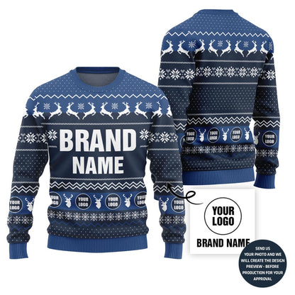 Premium Custom Brand Name And Logo Holiday Sweater