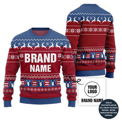 Premium Custom Brand Name And Logo Holiday Sweater
