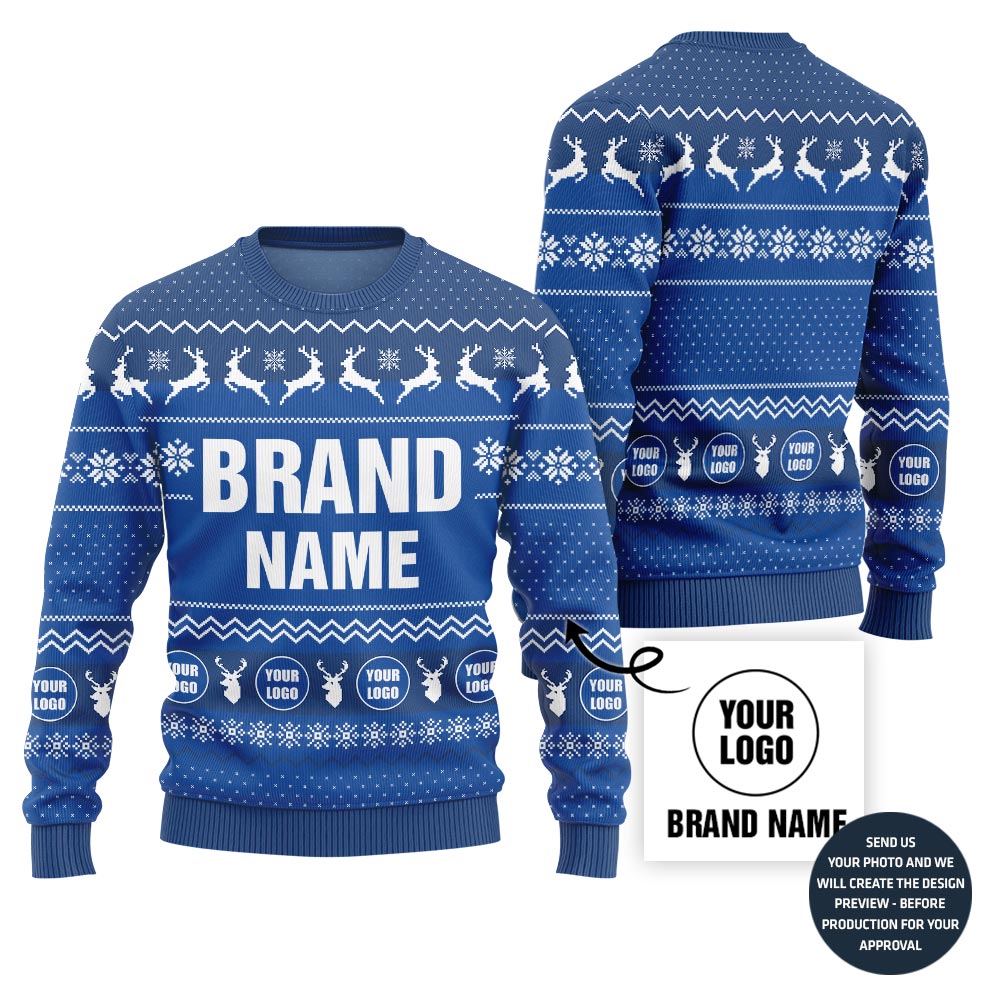 Premium Custom Brand Name And Logo Holiday Sweater