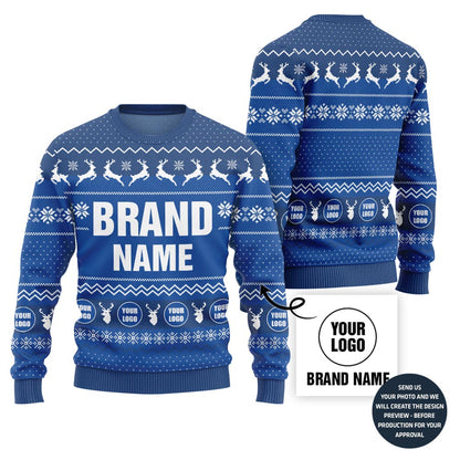 Premium Custom Brand Name And Logo Holiday Sweater