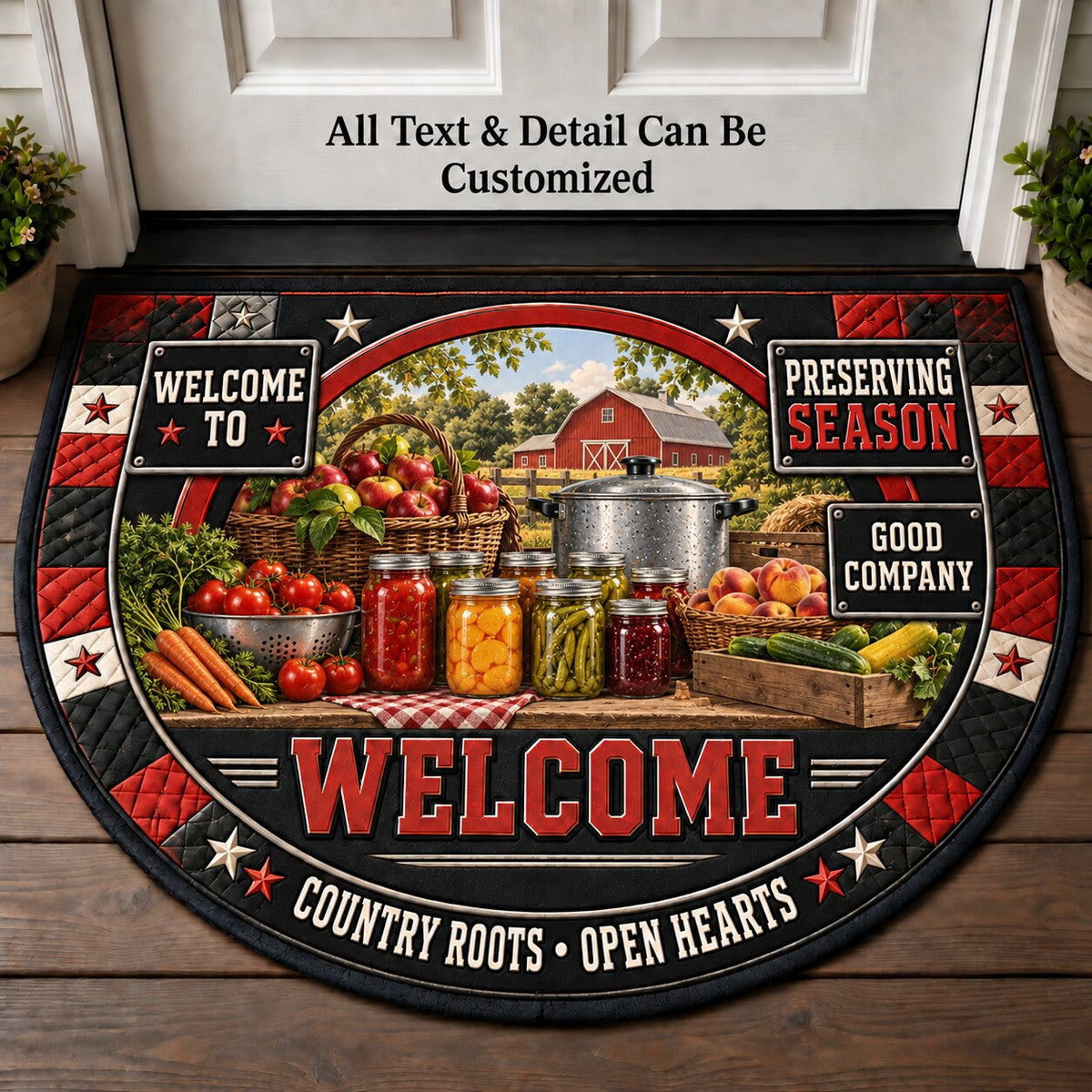 Preserving Season Personalized Half Round Mat | 5To9Vibe