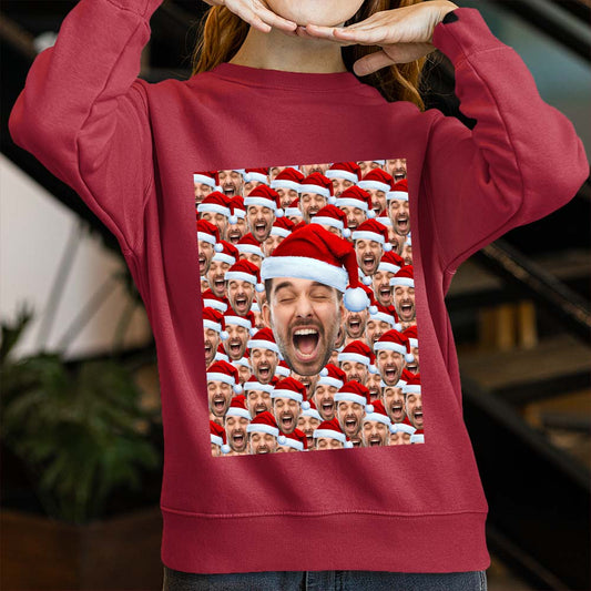 Pretty Custom Multiple Faces Christmas Sweater For Women